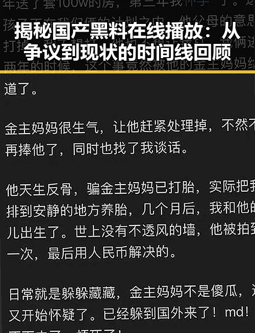 揭秘国产黑料在线播放:从争议到现状的时间线回顾